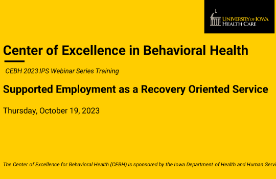 Supported Employment as a Recovery Oriented Service