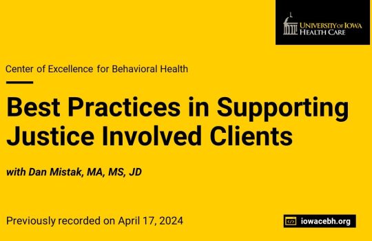 Best Practices in Supporting Justice-Involved Clients
