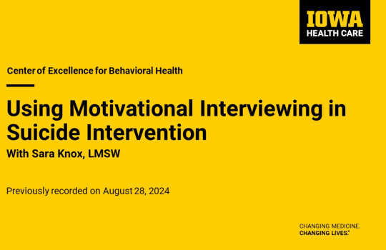 Using Motivational Interviewing in Suicide Intervention
