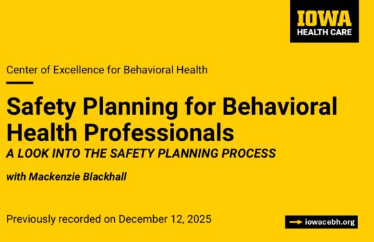 Safety Planning for Behavioral Health Professionals